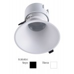 Foco Downlight LED COB Fijo Redondo Ø155mm 20w IP65 Konic VC, Blanco ó Negro